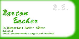 marton bacher business card