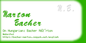 marton bacher business card